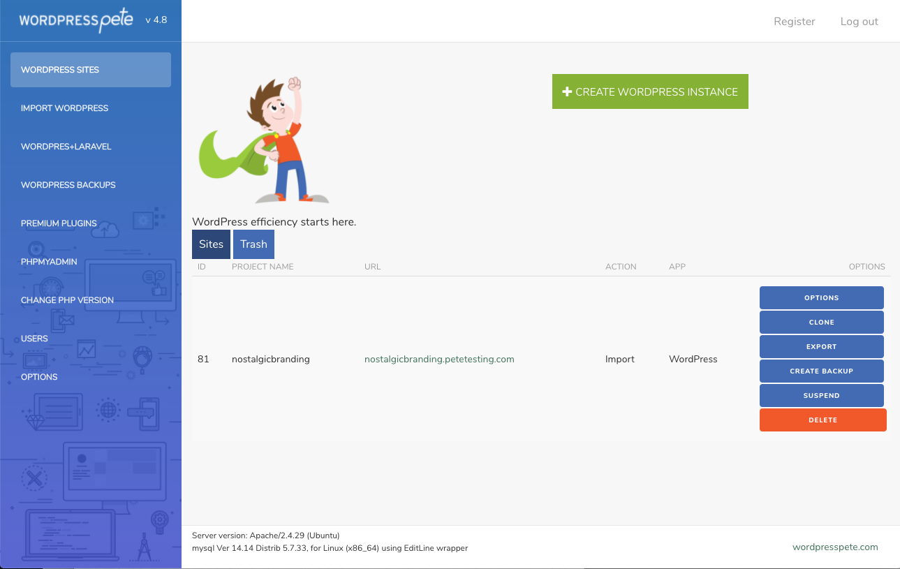WordPress Pete Home laravel wordpress clone wordpress site